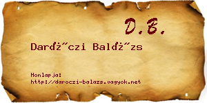 Daróczi Balázs névjegykártya